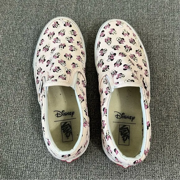 Vans Disney Minnie Mouse Kids 7 Pink Slip-On Shoes