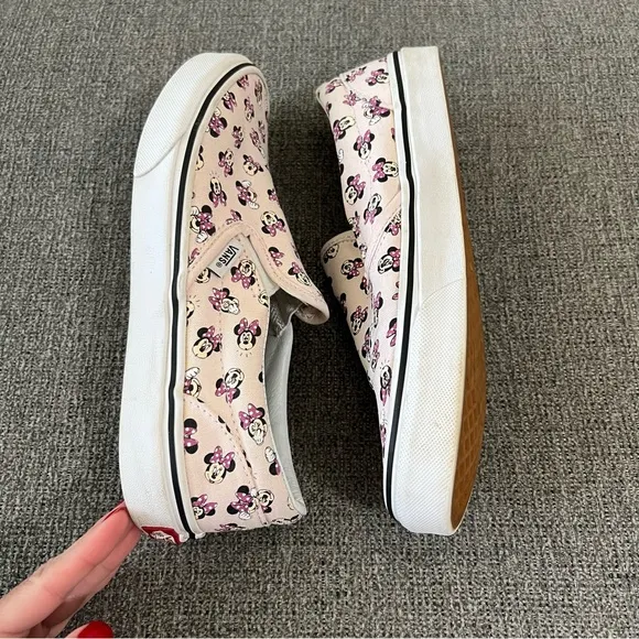 Vans Disney Minnie Mouse Kids 7 Pink Slip-On Shoes