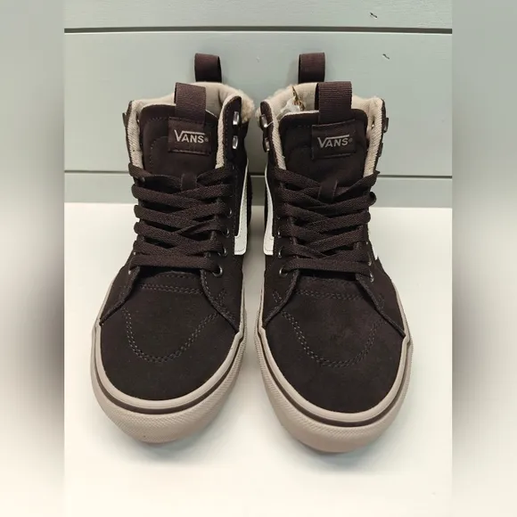 Vans Filmore Hi VansGuard Suede Sherpa Faux fur Brown Chocolate Shoes Women 7.5