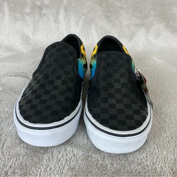 Vans Flame Glow in The Dark Slip On Boys Kids Sneakers Skate Size 6 Black NEW