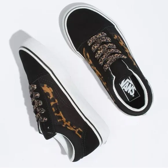 Vans Leopard Fur Old Skool Shoes, 7