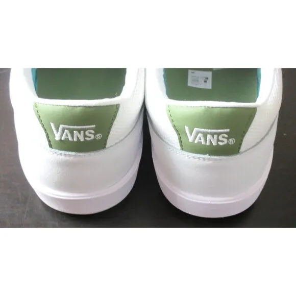 Vans Men's Lowland Cc Sport White Light Green Leather Skate Shoes Sizes NIB