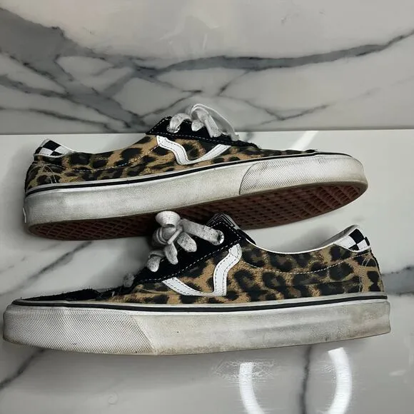 Vans | Men's Sandy Liang Epoch Sport Leopard Blue Plaid Suede Toe Shoes Sz 10