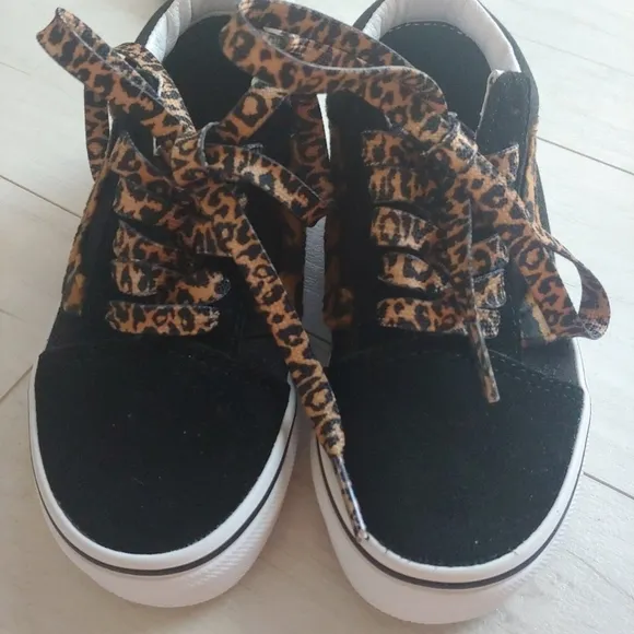 VANS NEW Toddler Old Skool Leopard Lace Up Shoes