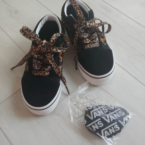 VANS NEW Toddler Old Skool Leopard Lace Up Shoes