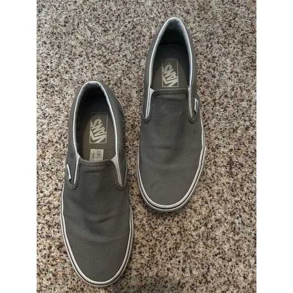 VANS Off The Wall Slip On Gray Men's Skateboard BMX Riding Shoes Size 7‎