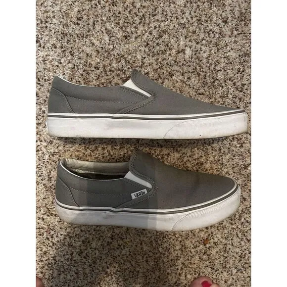 VANS Off The Wall Slip On Gray Men's Skateboard BMX Riding Shoes Size 7‎