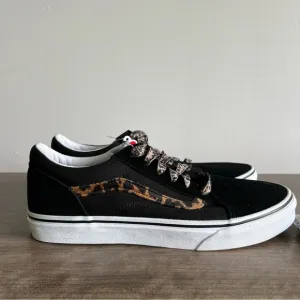 VANS Old Skool Leopard Fur / Black Shoe Junior Size 7 #844