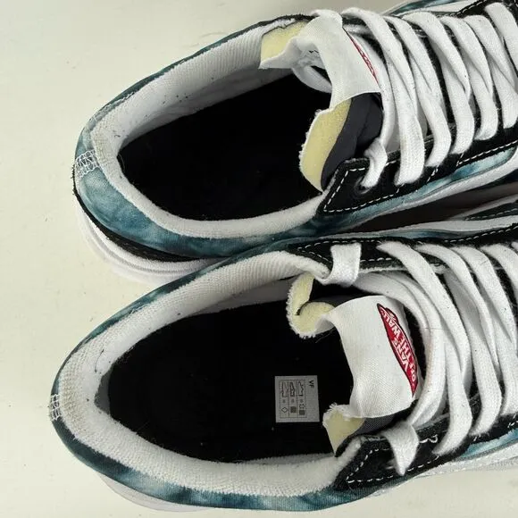 VANS Old Skool Overt CC Sneakers Women's 10 White Black Tie Dye Lace-Up 500264