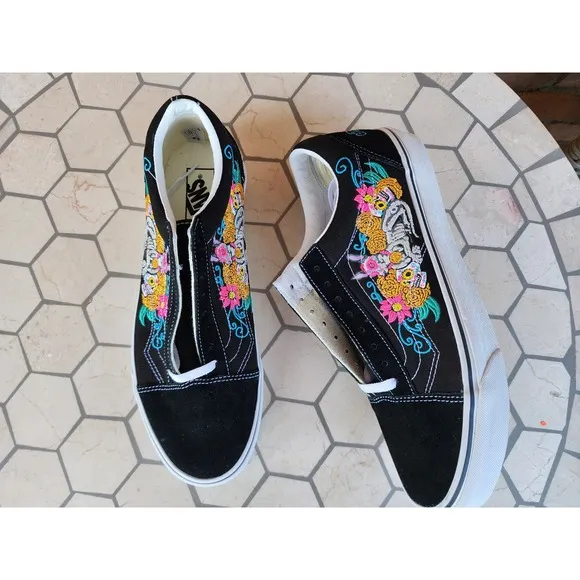 Vans Old Skool Xolo Black White Dia De Los Muertos Mexican Men Sz 10.5 Rare