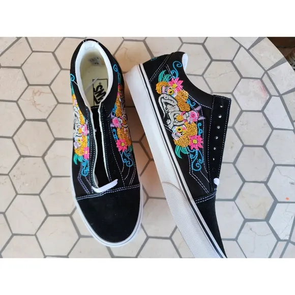 Vans Old Skool Xolo Black White Dia De Los Muertos Mexican Men Sz 10.5 Rare