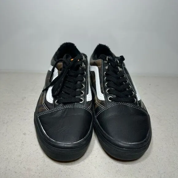 Vans Old Skool MTE Shoes Black Camo Faux Fur All Weather Size 7.5 Mens &amp; 9 Women