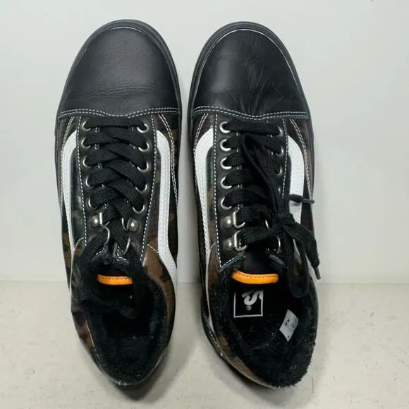 Vans Old Skool MTE Shoes Black Camo Faux Fur All Weather Size 7.5 Mens &amp; 9 Women