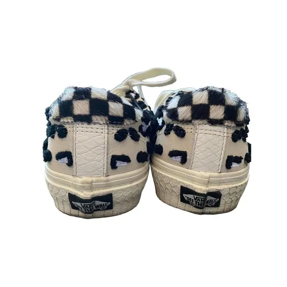 Vans Pro Zebra Print Fur Old Skool Shoes 8 Men Women 9.5 Ultra Cush Checkered