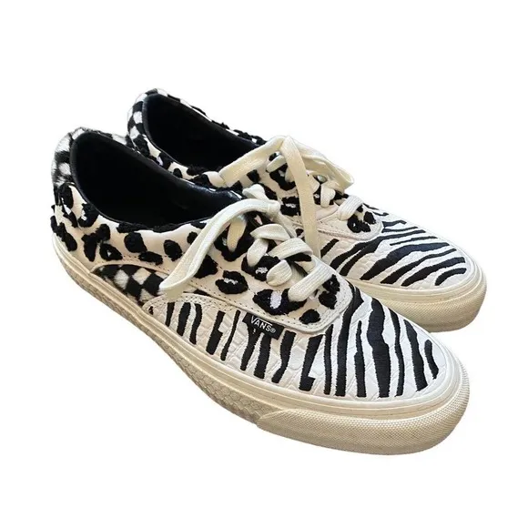 Vans Pro Zebra Print Fur Old Skool Shoes 8 Men Women 9.5 Ultra Cush Checkered