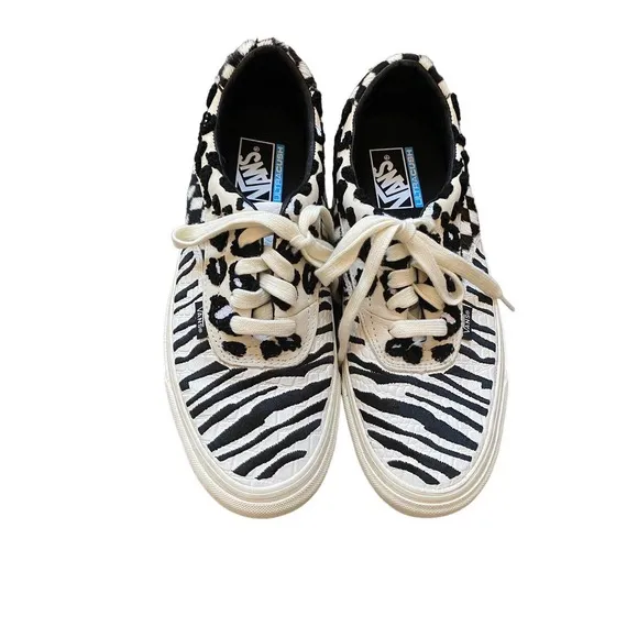 Vans Pro Zebra Print Fur Old Skool Shoes 8 Men Women 9.5 Ultra Cush Checkered