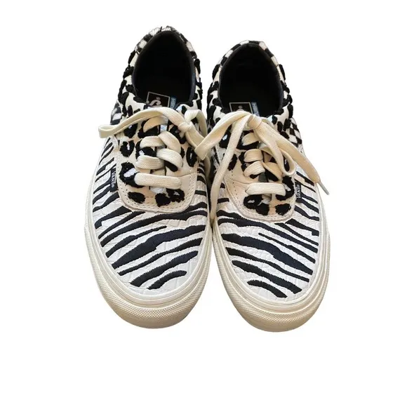 Vans Pro Zebra Print Fur Old Skool Shoes 8 Men Women 9.5 Ultra Cush Checkered