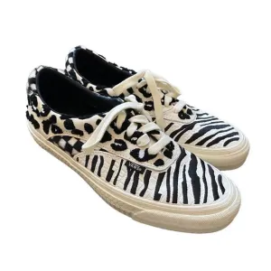 Vans Pro Zebra Print Fur Old Skool Shoes 8 Men Women 9.5 Ultra Cush Checkered