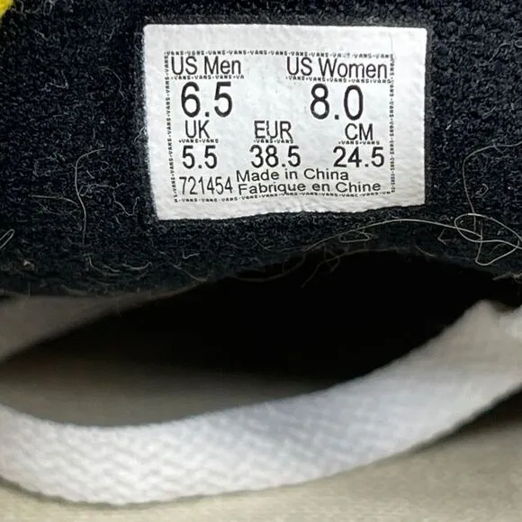 Vans Shoes Womens Size 8 Checkerboard Taxi Yellow Black White Comfort Sneakers