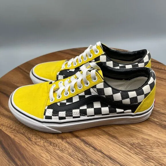 Vans Shoes Womens Size 8 Checkerboard Taxi Yellow Black White Comfort Sneakers