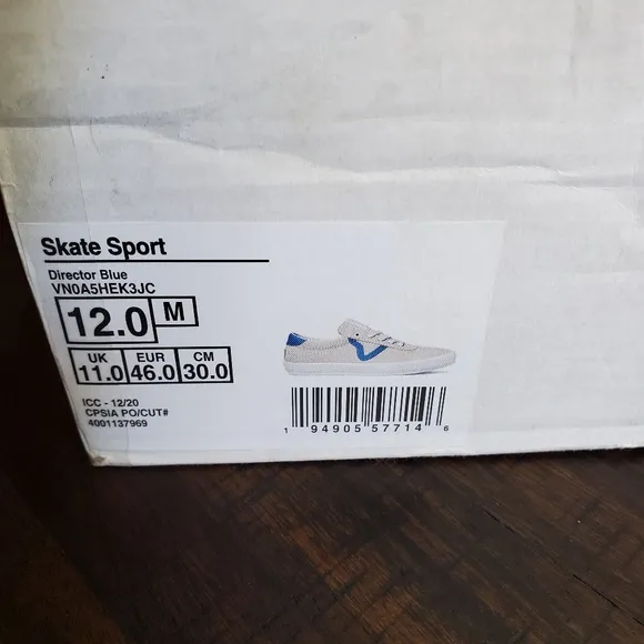 Vans Skate Sport Director Blue Men Size 12