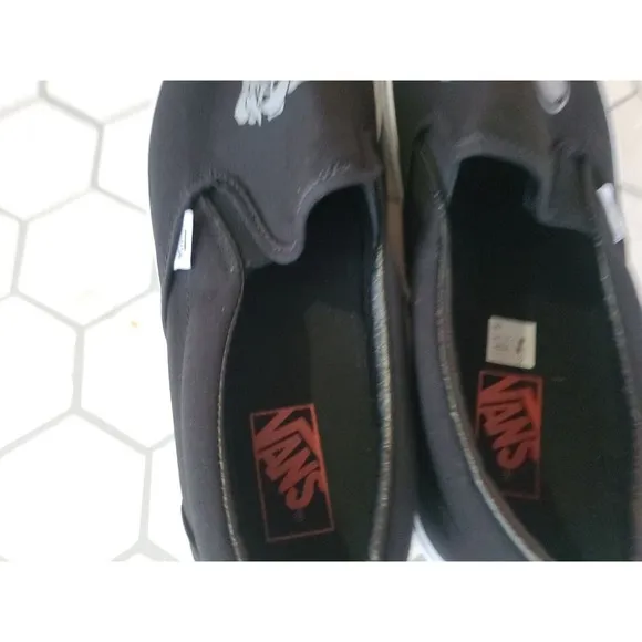 Vans Slip On Love You To Death Men SZ 11.5 Skateboarding Casual Black Skull Rare