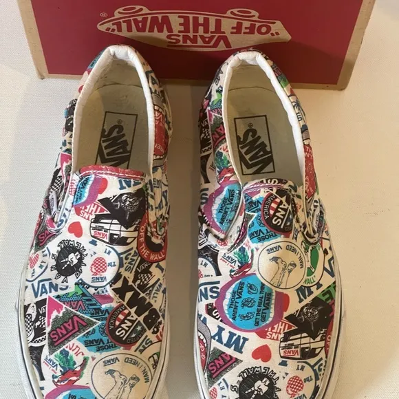 Vans Slip-On Mash-Up Stickers Skate Shoes Women's