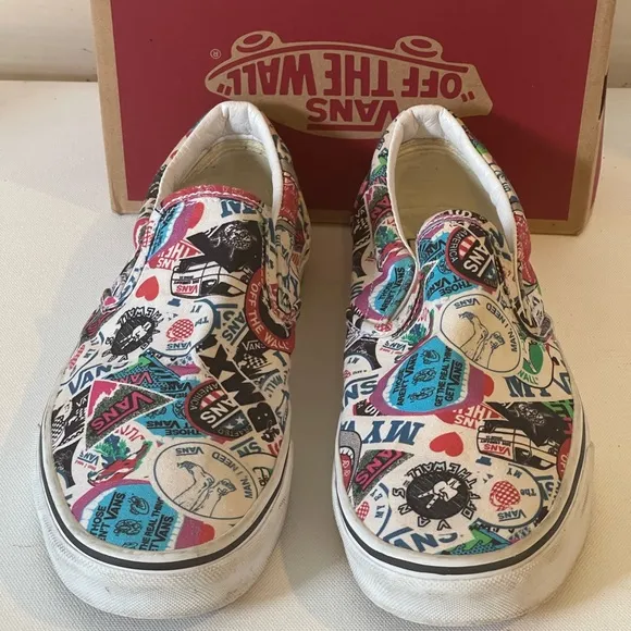 Vans Slip-On Mash-Up Stickers Skate Shoes Women's