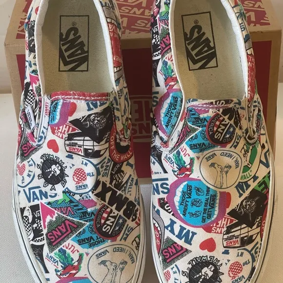 Vans Slip-On Mash-Up Stickers Skate Shoes Women's