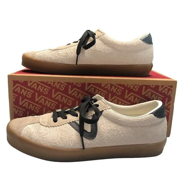 Vans Sport Low Suede Marshmallow with Gum Sole Mens 9.5 Womens 11 Skate Shoe
