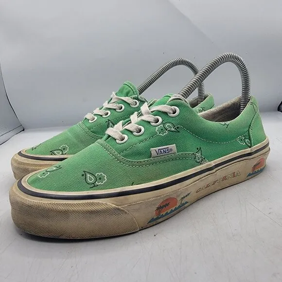 Vans Vault OG Era Paisley Green Womens 7.5 Sneaker Shoes California Beach