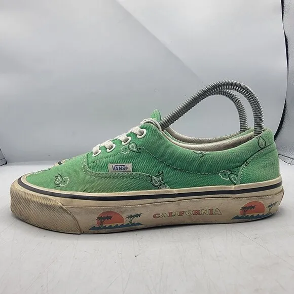 Vans Vault OG Era Paisley Green Womens 7.5 Sneaker Shoes California Beach