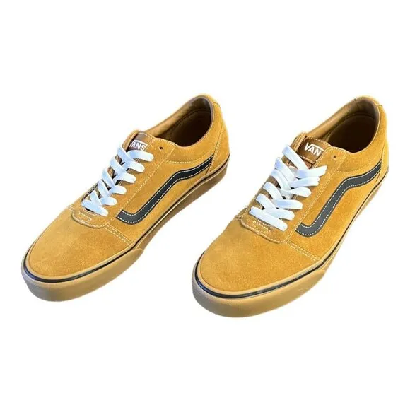 Vans Ward Suede/Mesh Golden Brown &amp; Black Skate Shoes Men’s Size 11