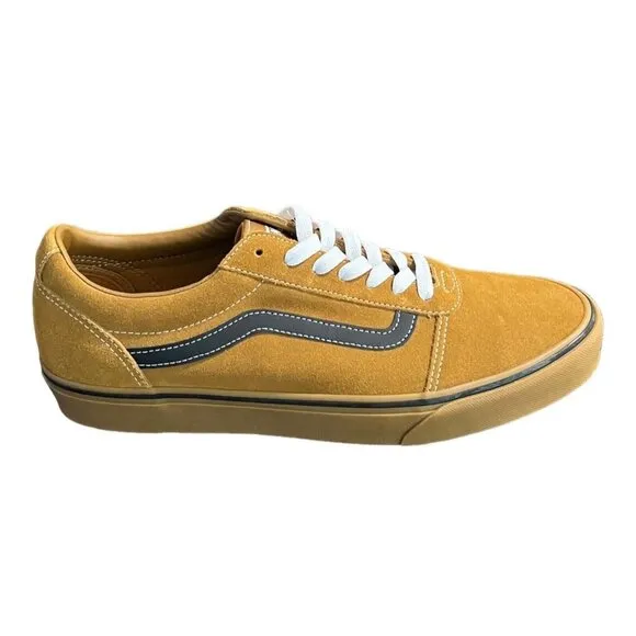 Vans Ward Suede/Mesh Golden Brown &amp; Black Skate Shoes Men’s Size 11
