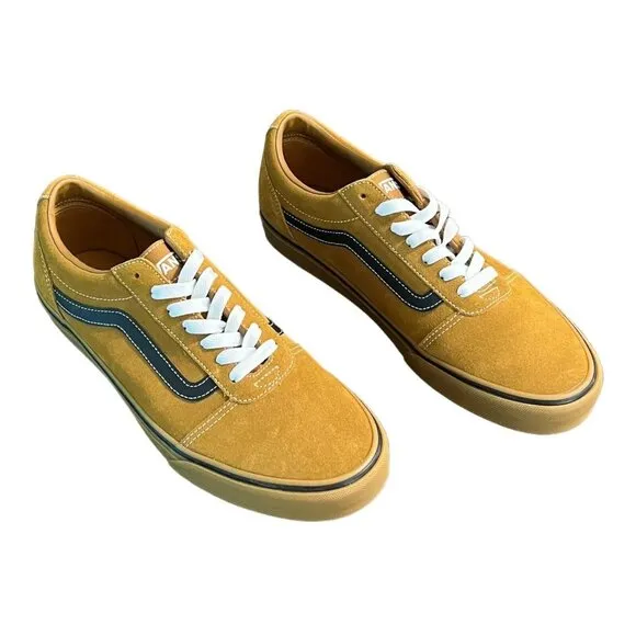 Vans Ward Suede/Mesh Golden Brown &amp; Black Skate Shoes Men’s Size 11