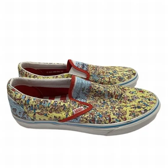 Vans Where's Waldo Limited Edition Classic Slip-On Sneakers SIZE 11