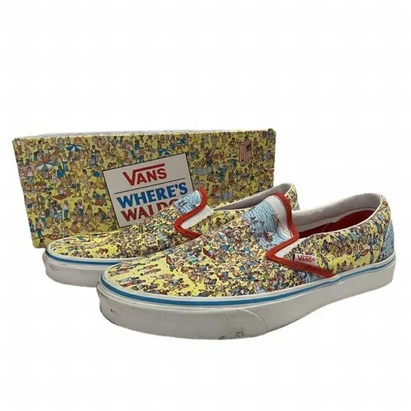 Vans Where's Waldo Limited Edition Classic Slip-On Sneakers SIZE 11