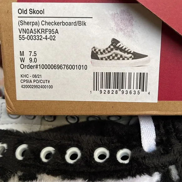 Vans WMNS Old Skool(Sherpa) Checkerboard/BlackVN0A5KRF95ASneakers G
