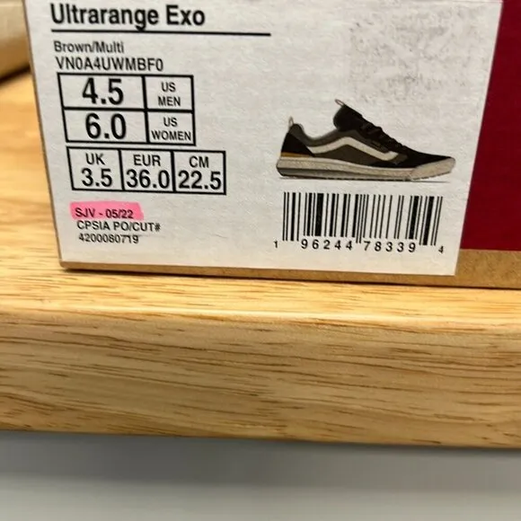 Vans Womens Ultrarange Exo VN0A4UWMBFO Brown/Multi Sneaker Shoes Sz W 6 M 4.5