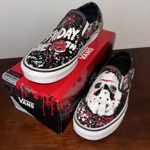 Vans x House of Terror Friday the 13th Jason Slip On Shoes Sz 9