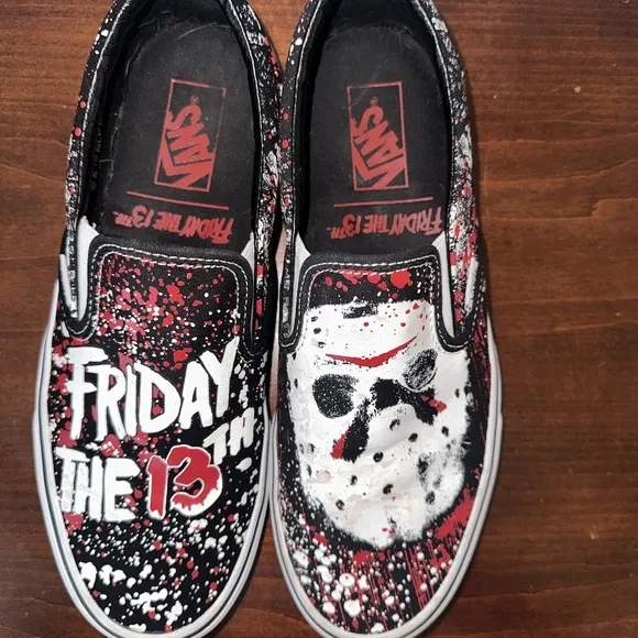Vans x House of Terror Friday the 13th Jason Slip On Shoes Sz 9