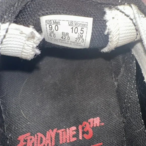 Vans x House of Terror Friday the 13th Jason Slip On Shoes Sz 9