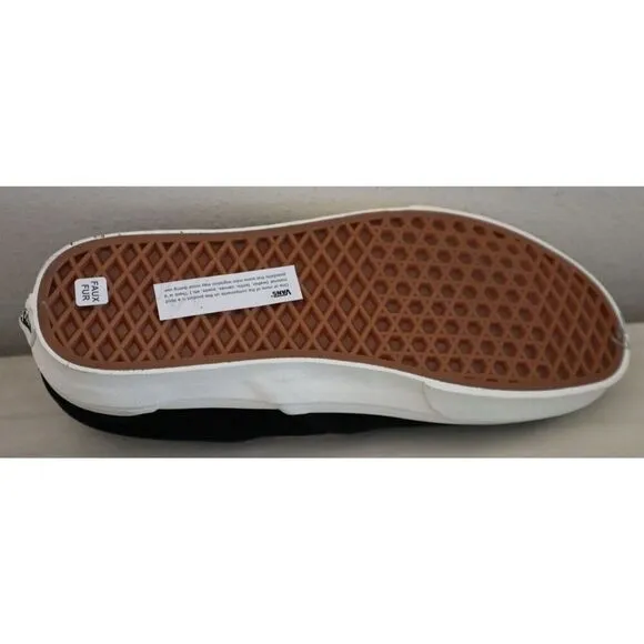 Vans 721356 Men's 8.5 Women's 10 Black Asher Suede Faux Fur Lined Slip-On Shoes