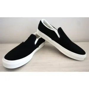 Vans 721356 Men's 8.5 Women's 10 Black Asher Suede Faux Fur Lined Slip-On Shoes