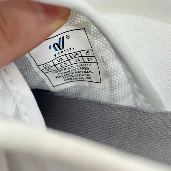 Varsity Spirit Phantom White Mesh Cheer shoes Athletic Comp Cheer Size 3Y