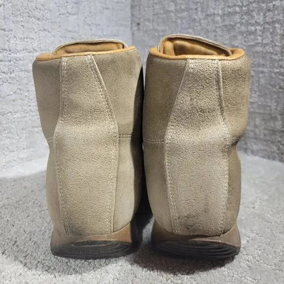 Vasque Men's 11M Beige Suede Cow Hide Leather Hiking Boots 7545 Vintage Italy