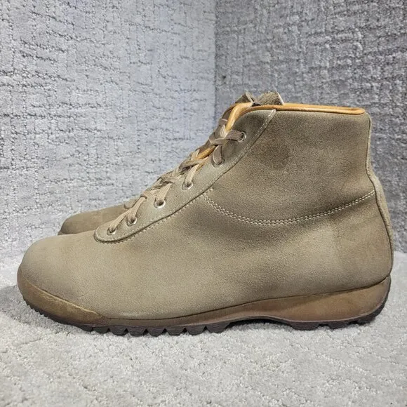 Vasque Men's 11M Beige Suede Cow Hide Leather Hiking Boots 7545 Vintage Italy