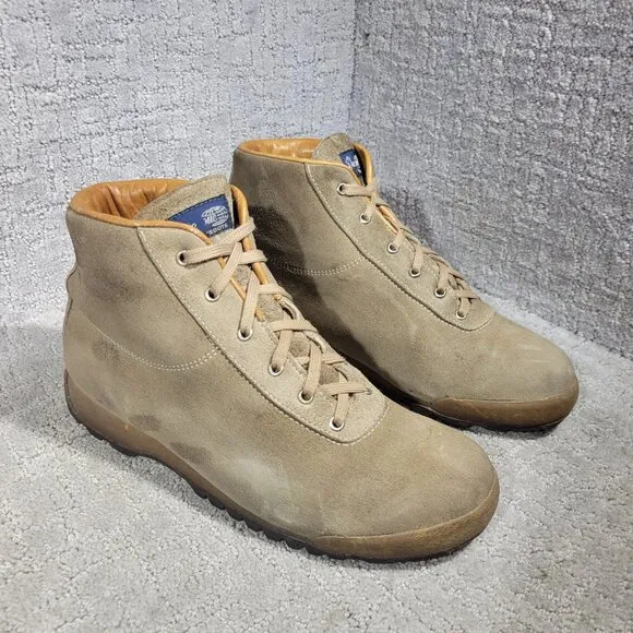 Vasque Men's 11M Beige Suede Cow Hide Leather Hiking Boots 7545 Vintage Italy