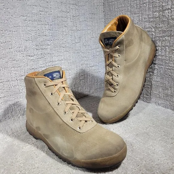 Vasque Men's 11M Beige Suede Cow Hide Leather Hiking Boots 7545 Vintage Italy