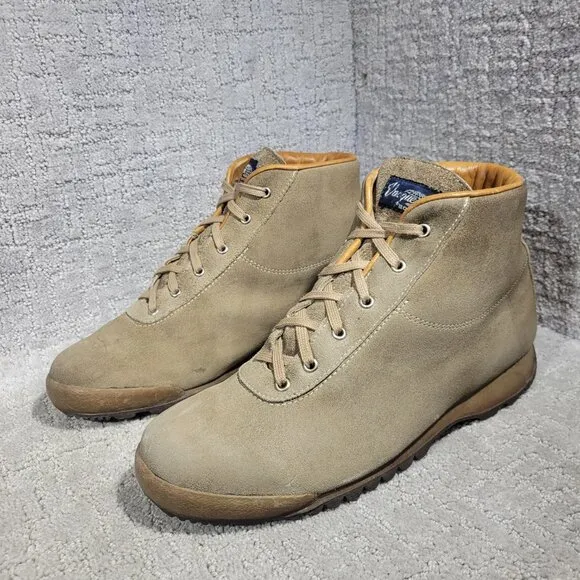 Vasque Men's 11M Beige Suede Cow Hide Leather Hiking Boots 7545 Vintage Italy